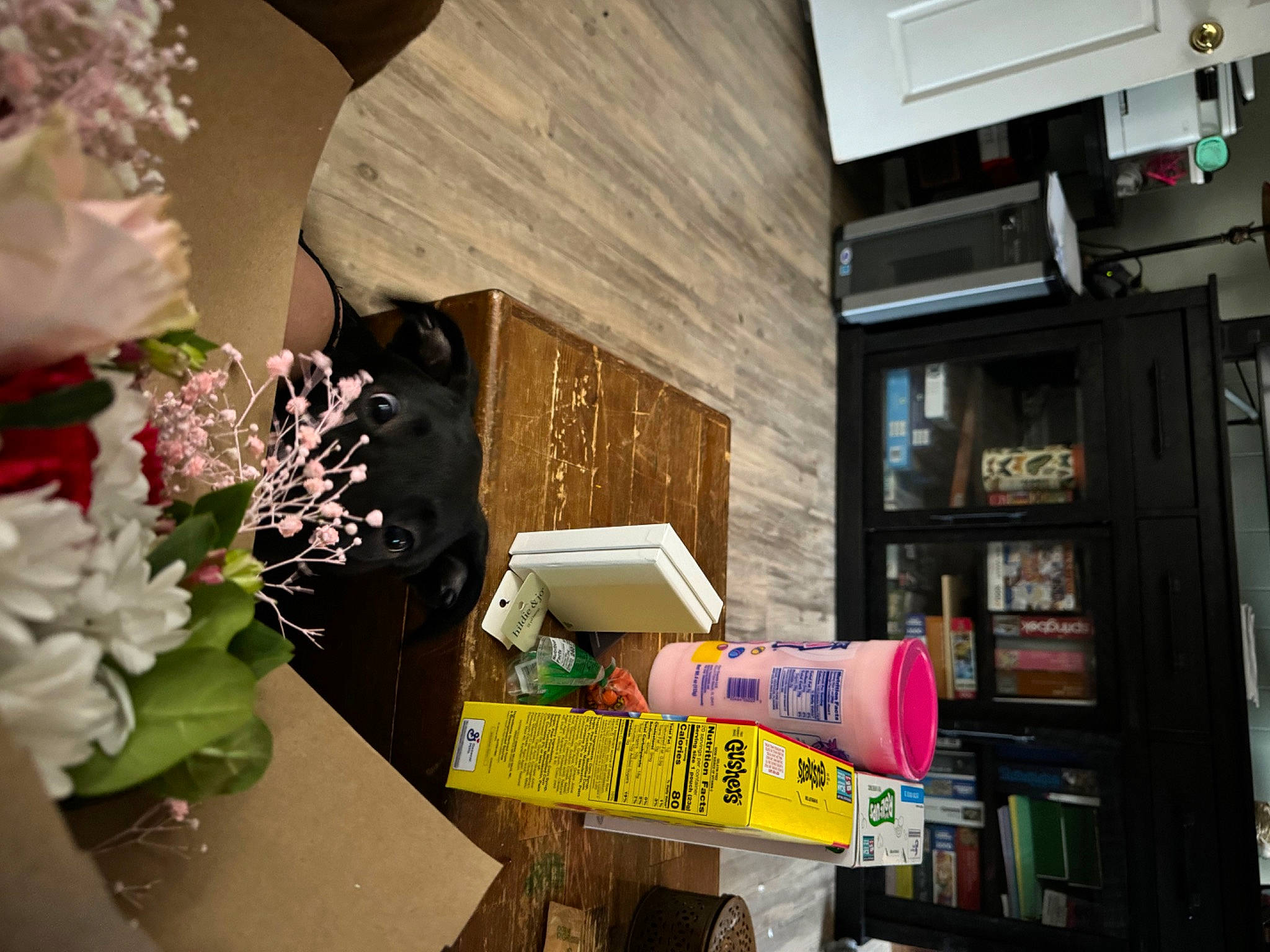 Pepper joined the competition — help win amazing prizes! artificial_flower, bouquet, building, event, flooring, floral_design, floristry, flower, flower_arranging, flowerpot, hardwood, house, petal, plant, retail, room, rose, shelving, wood, wood_stain