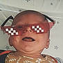 Leo joined the competition — help win amazing prizes! baby, child, glasses, sunglasses, pixelated, smiling, tongue, face, head, cute, joyful, background, stars, pattern, clothing, infant, portrait, accessory, happy, babywear