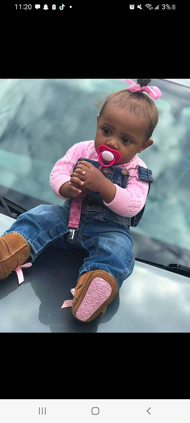 Saveah joined the competition — help win amazing prizes! baby, baby_products, baby_toddler_clothing, child, cool, face, finger, flash_photography, fun, happy, head, jeans, leisure, magenta, person, pink, sitting, skin, sleeve, toddler