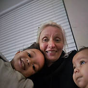 Skylah is registered to the contest to win money with this photo: baby, blur, candid, casual_clothing, child, closeup, cozy_moment, face, family, happy, home, indoors, parent_and_children, portrait, selfie, smiling, three_people, toddler, window_blinds, woman