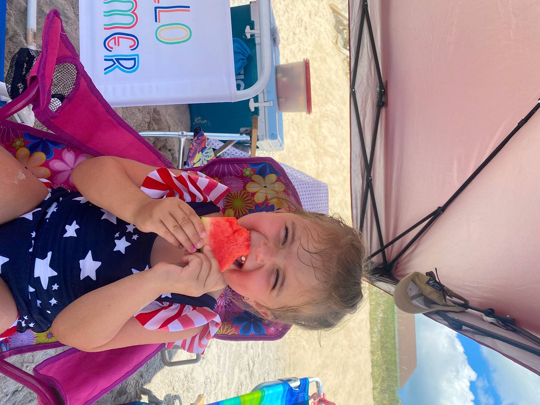 Lucia joined the competition — help win amazing prizes! baby, child, dress, electric_blue, event, fun, happy, leisure, magenta, pattern, person, toddler, tree, vacation