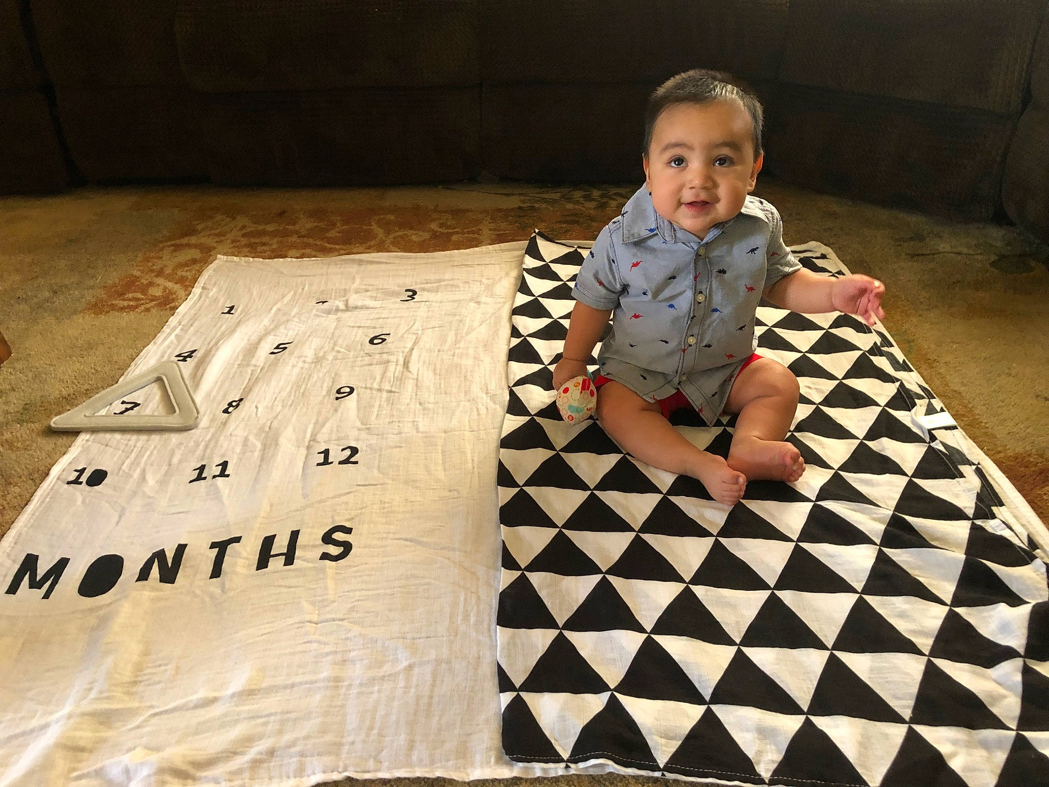 Armando joined the competition — help win amazing prizes! child, floor, flooring, linens, person, play, square, toddler