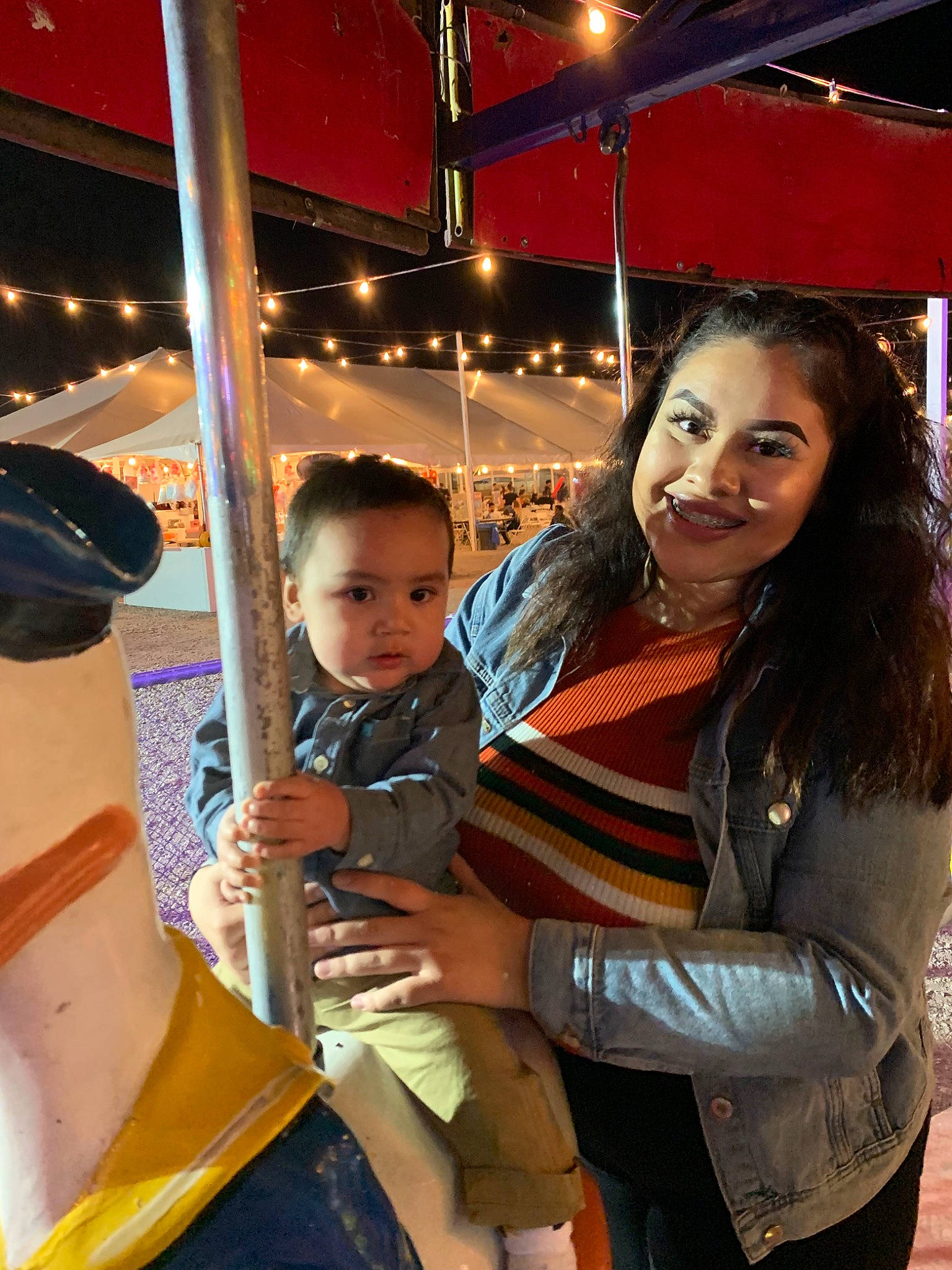 Armando joined the competition — help win amazing prizes! abdomen, amusement_park, amusement_ride, carousel, fun, person, trunk