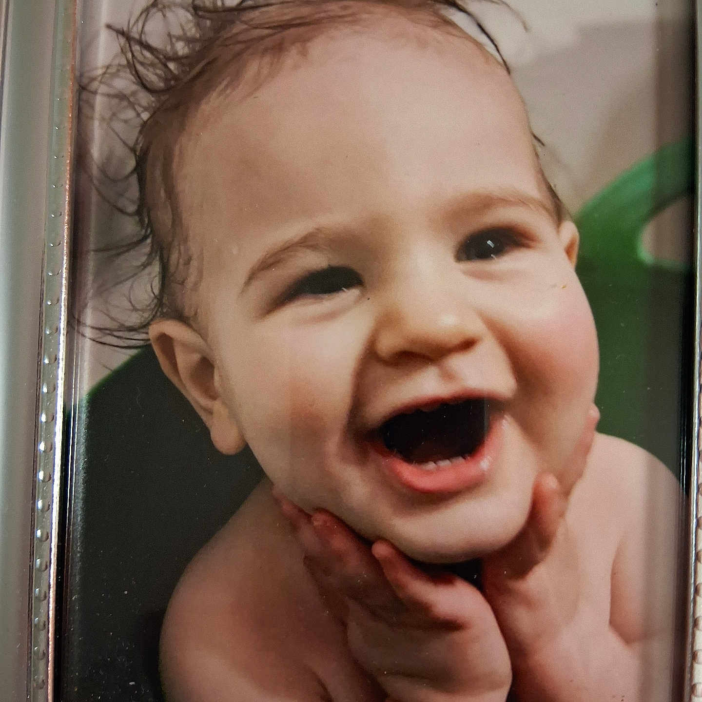 Skylen joined the competition — help win amazing prizes! baby, cheeks, child, close_up, cute, expression, face, framed_photo, hands, happy, human, innocence, joy, laughing, portrait, skin, smiling, toddler, wet_hair, young
