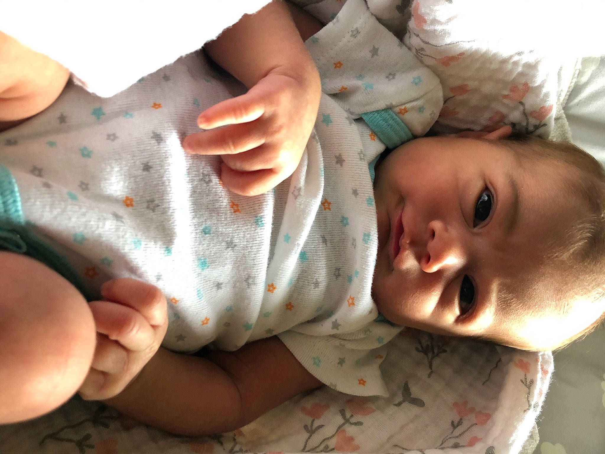 Juliet is registered to the contest to win money with this photo: baby, child, finger, gesture, hand, mouth, person, skin, toddler