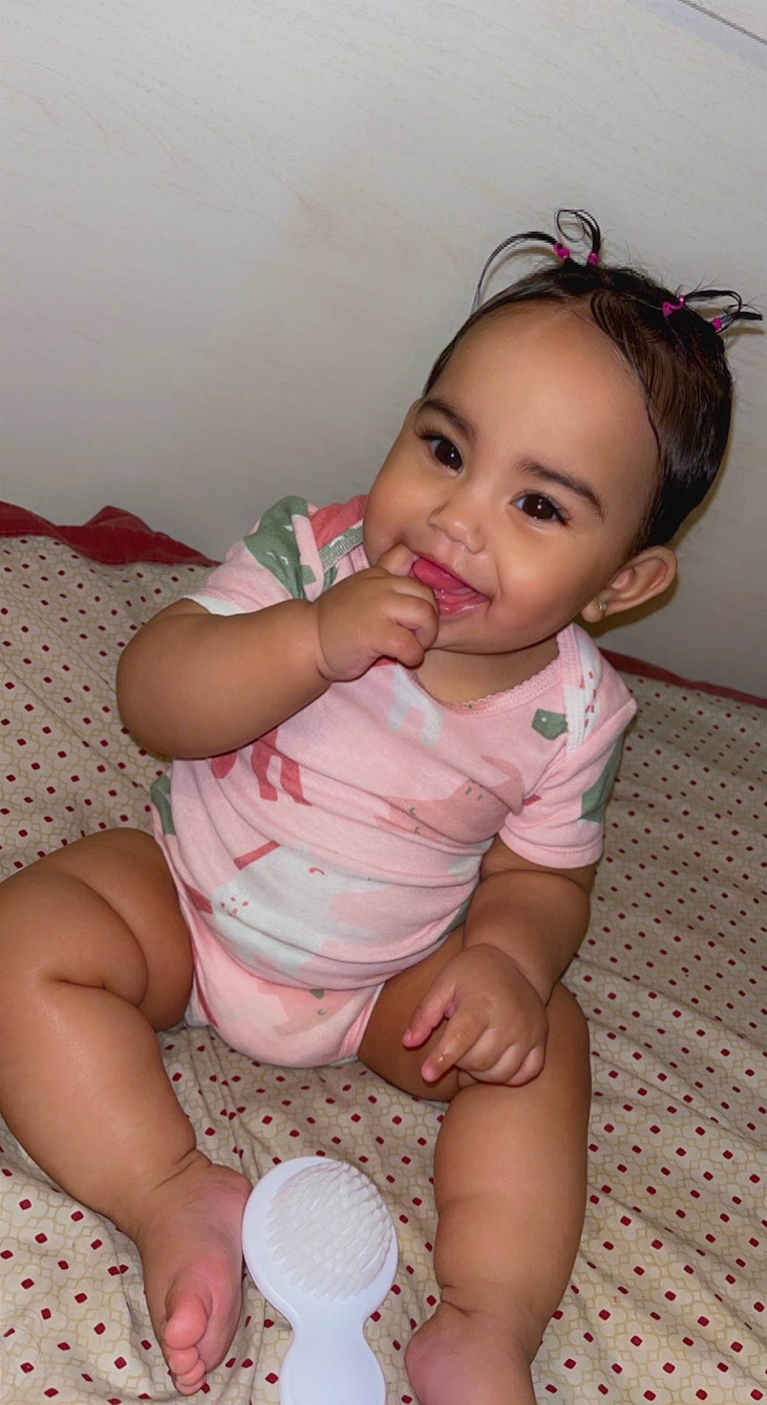 Amalia joined the competition — help win amazing prizes! arm, baby_toddler_clothing, cheek, facial_expression, finger, gesture, hand, human_body, iris, joint, joy, leg, lip, mouth, neck, nose, organ, person, pink, skin