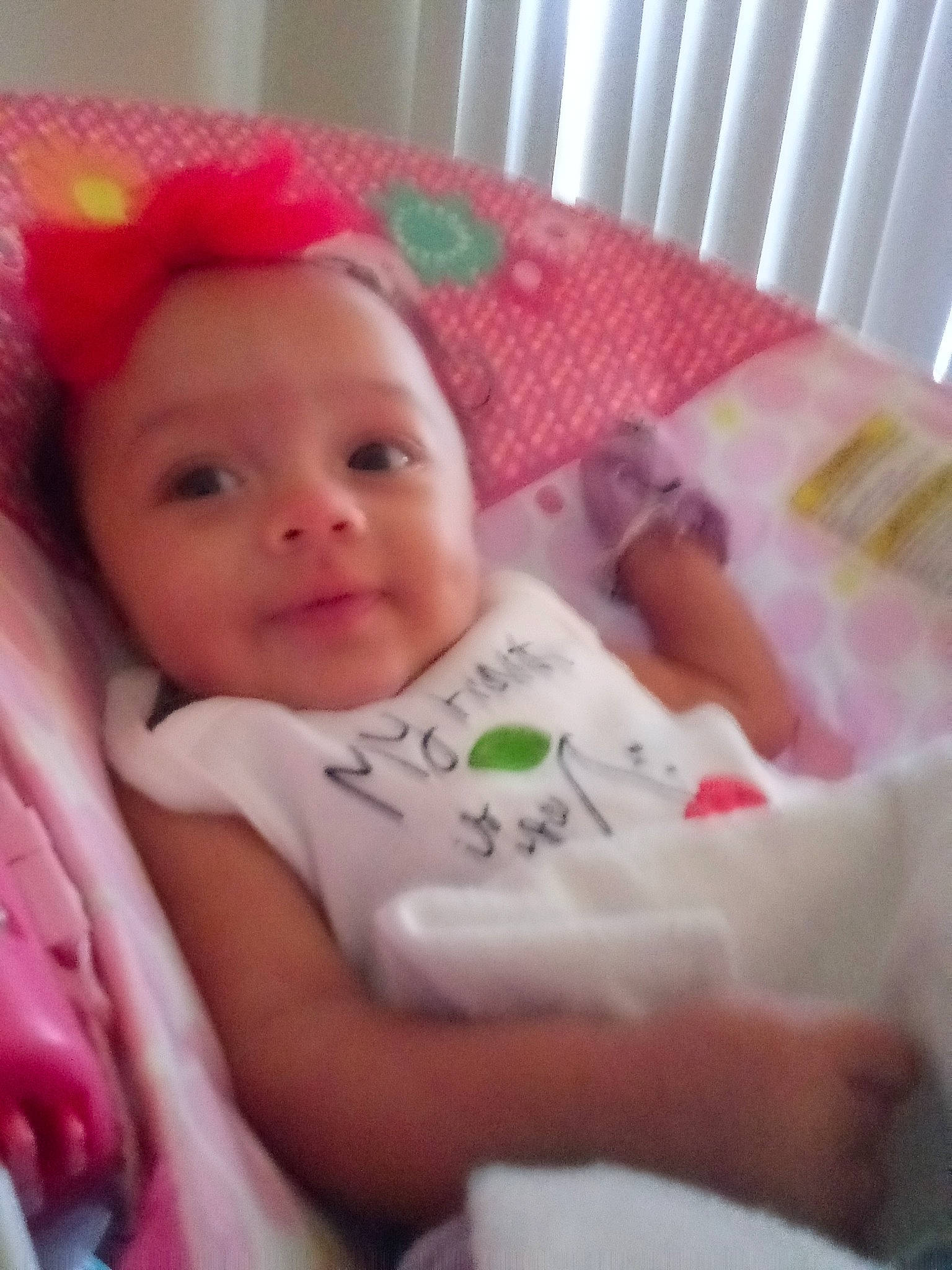 Parish joined the competition — help win amazing prizes! baby, baby_products, bed, bedtime, cheek, child, eye, face, finger, head, lip, mouth, nap, nose, person, pink, product, skin, smile, textile