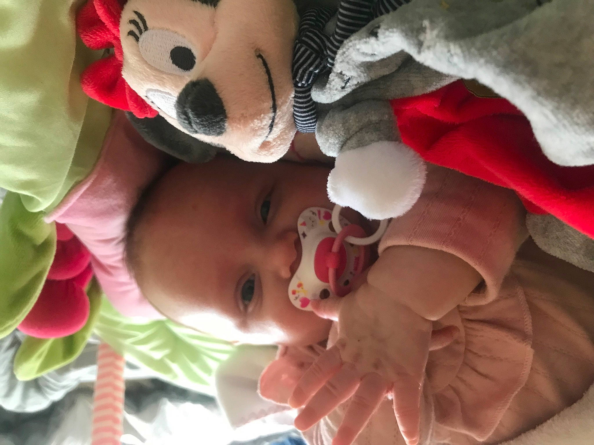 Malya a rejoint le concours — aidez-le/la à gagner de superbes lots ! baby, baby_toddler_clothing, cheek, comfort, ear, facial_expression, finger, gesture, happy, head, lip, mouth, nose, person, pink, plant, red, skin, textile, toddler