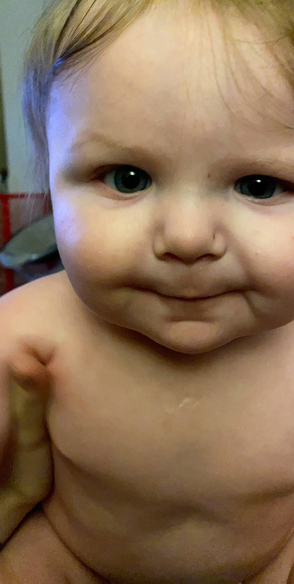 Jaxson is registered to the contest to win money with this photo: baby, baby_making_funny_faces, cheek, child, chin, close_up, eye, eyebrow, face, facial_expression, forehead, head, lip, mouth, muscle, nose, organ, person, skin, smile