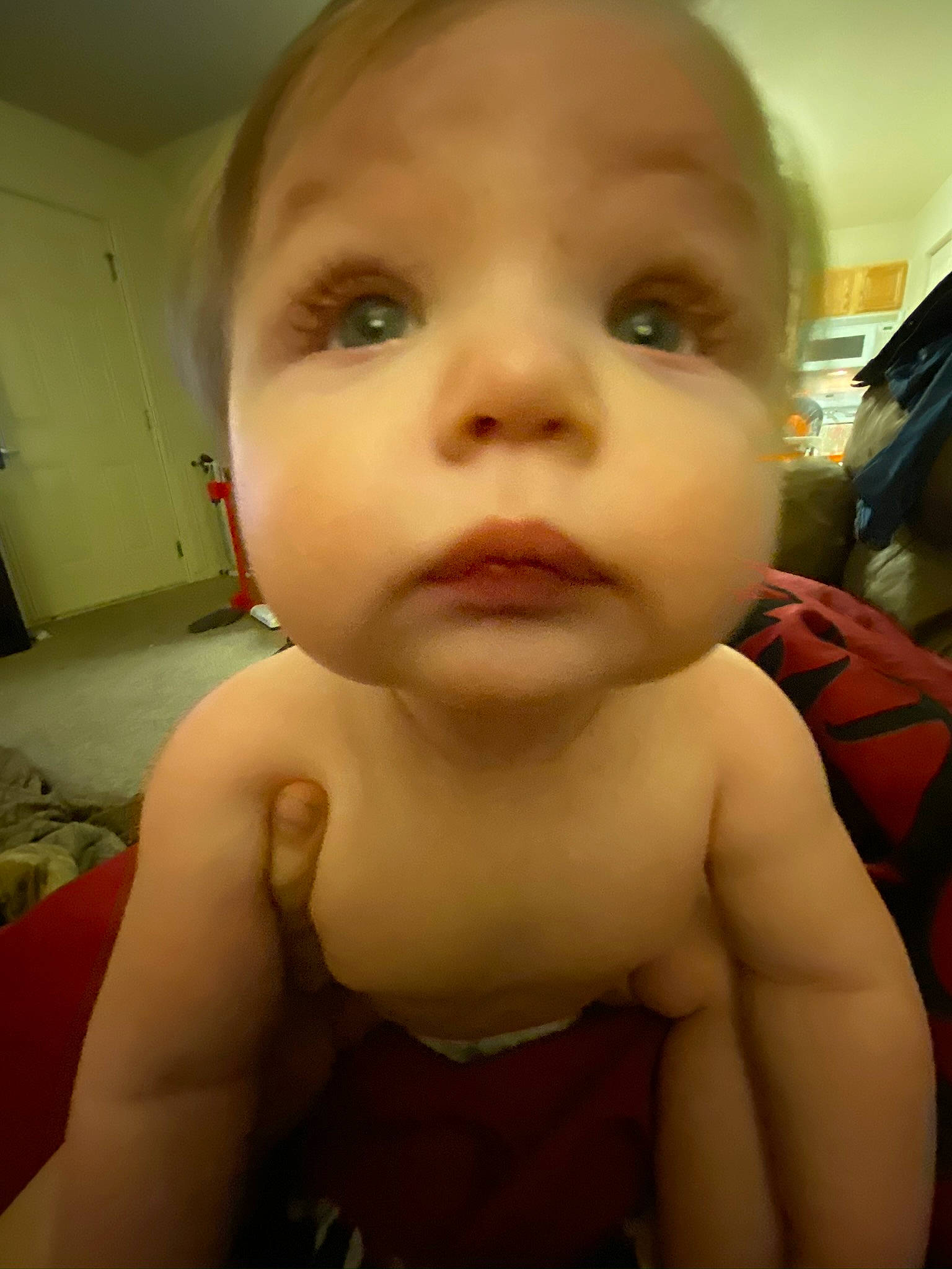 Jaxson is registered to the contest to win money with this photo: baby, cheek, child, chin, close_up, ear, eye, eyebrow, face, facial_expression, forehead, fun, head, lip, mouth, muscle, nose, person, selfie, skin