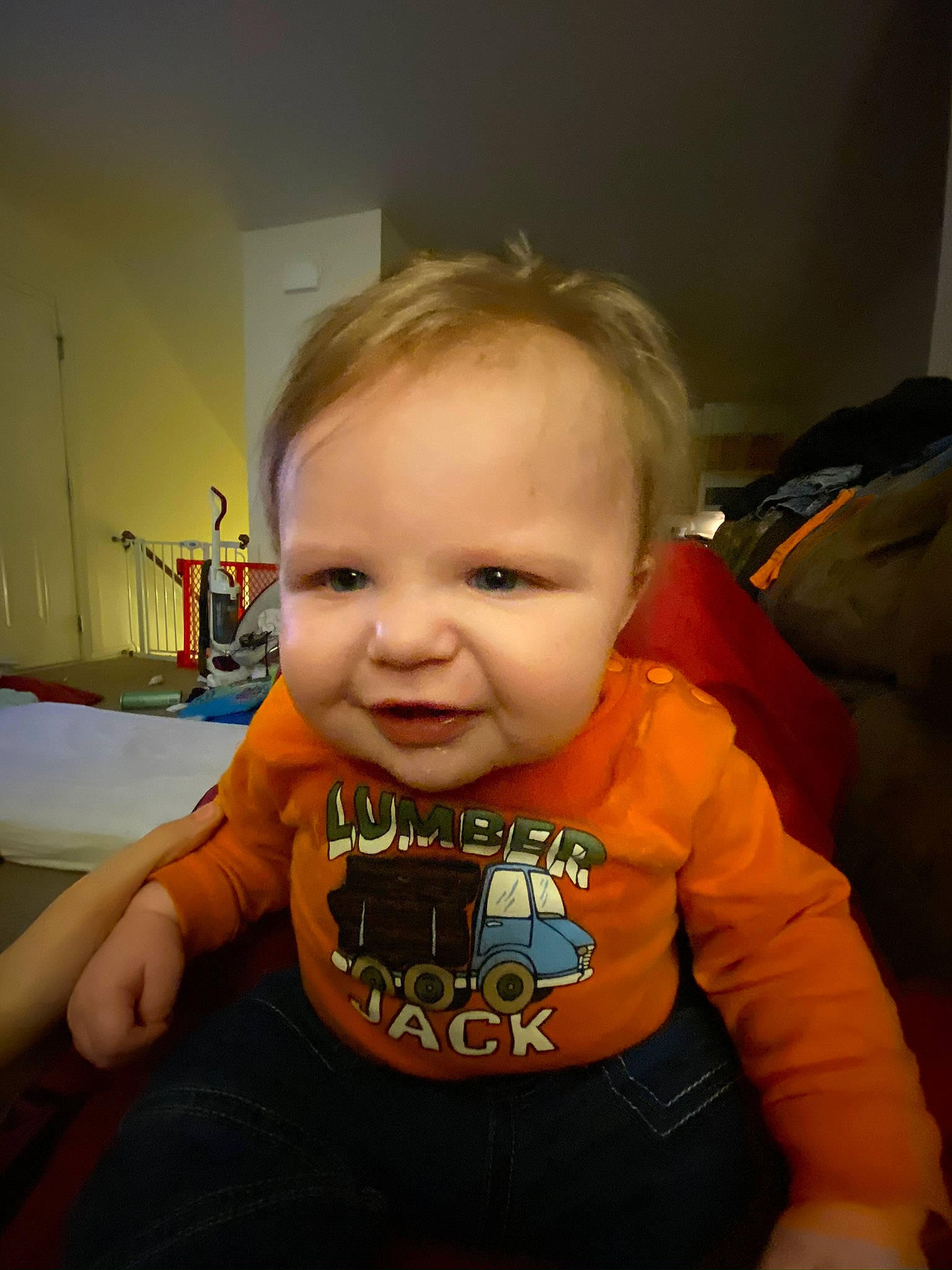 Jaxson is registered to the contest to win money with this photo: baby, cheek, child, ear, face, head, lip, mouth, person, skin, smile, toddler