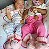 baby, sleeping, infant, headband, pink, pacifier, blanket, pattern, cute, clothing, footwear, knitted, toy, indoors, child, toddler, resting, peaceful, person, colorful