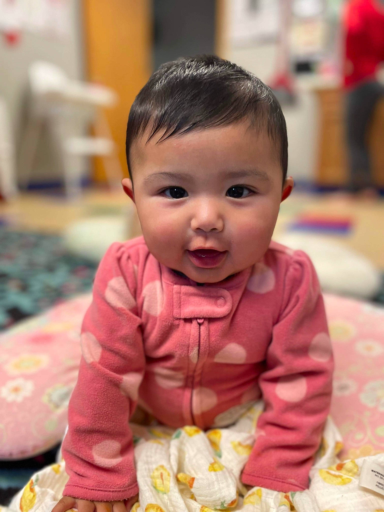 Cataleya joined the competition — help win amazing prizes! baby, baby_toddler_clothing, cheek, child, dress, event, eye, flooring, fun, happy, iris, leisure, person, play, room, sitting, skin, smile, sweetness, toddler