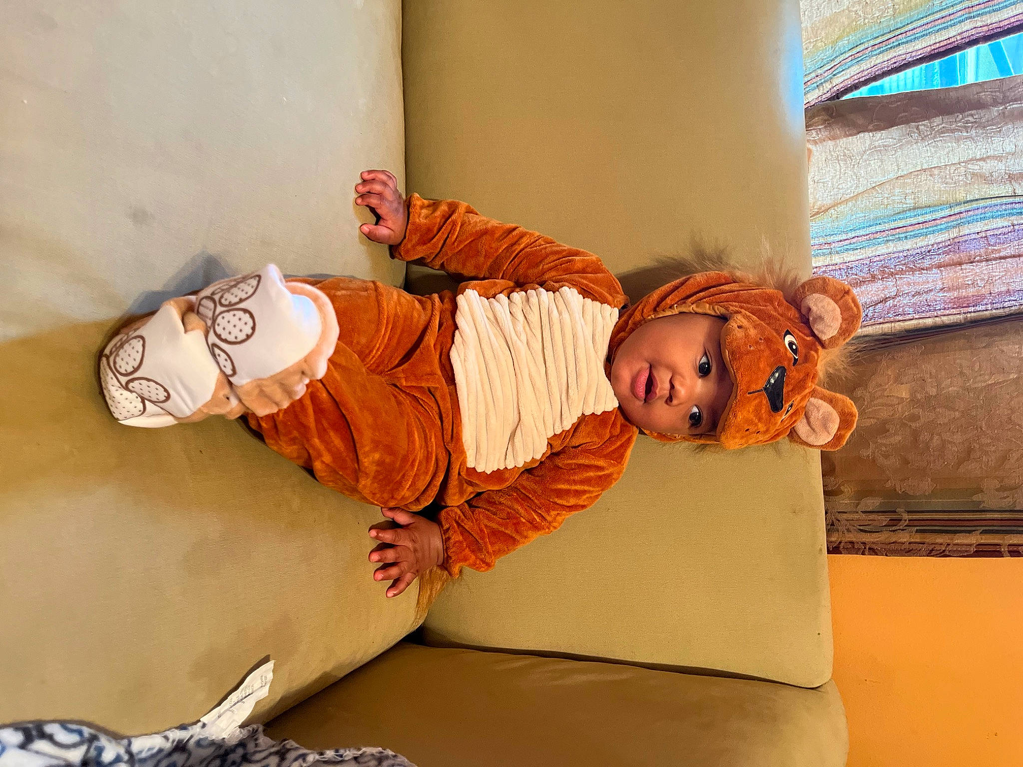 Aulonte joined the competition — help win amazing prizes! baby, bedding, child, comfort, couch, flooring, fun, happy, headwear, knee, leisure, linens, orange, person, room, sitting, sock, textile, thigh, toddler