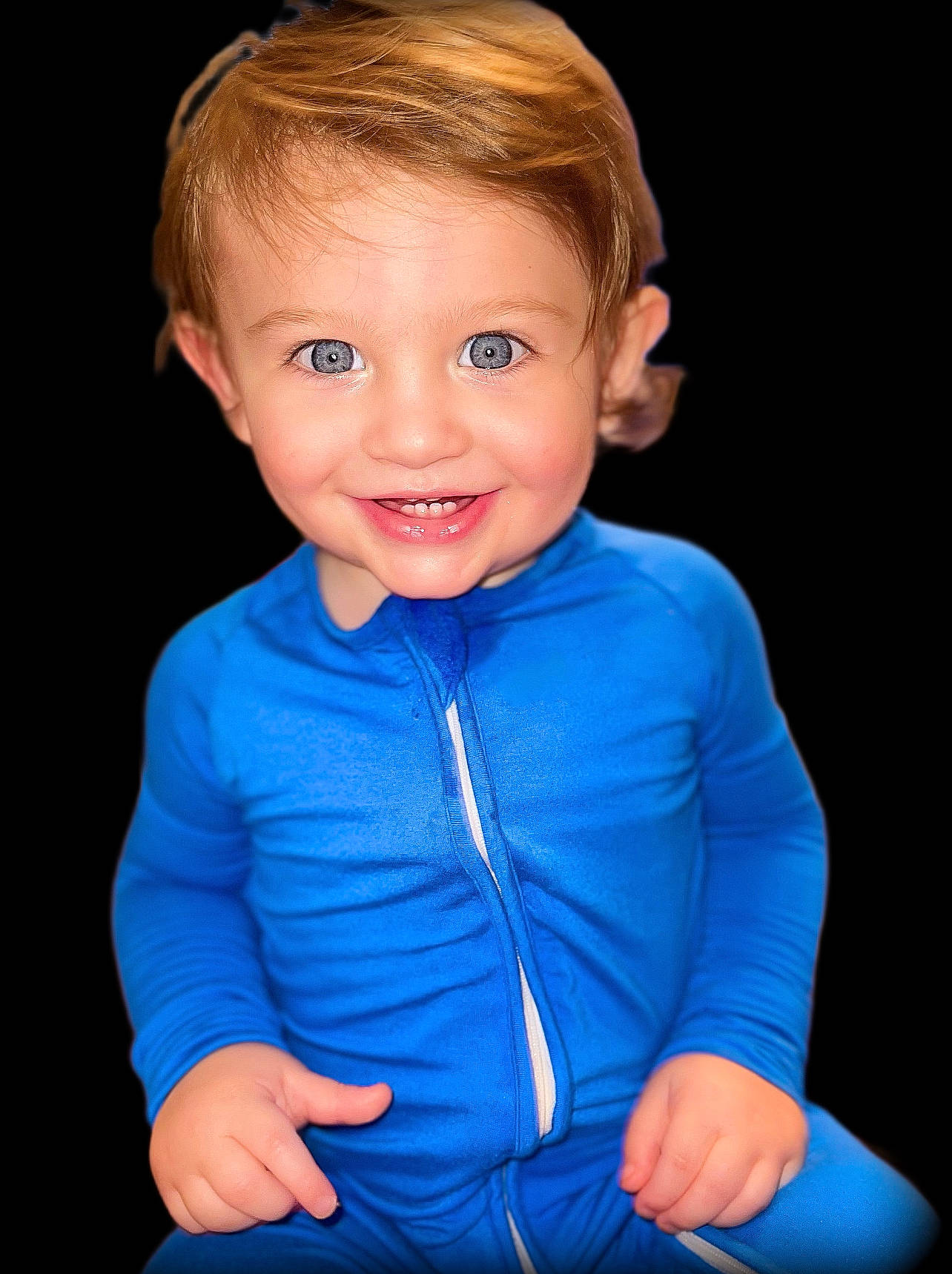 Grayson is registered to the contest to win money with this photo: arm, azure, baby_toddler_clothing, blue, cheek, eye, eyebrow, flash_photography, gesture, hair, happy, human_body, iris, joy, lip, mouth, neck, nose, person, skin