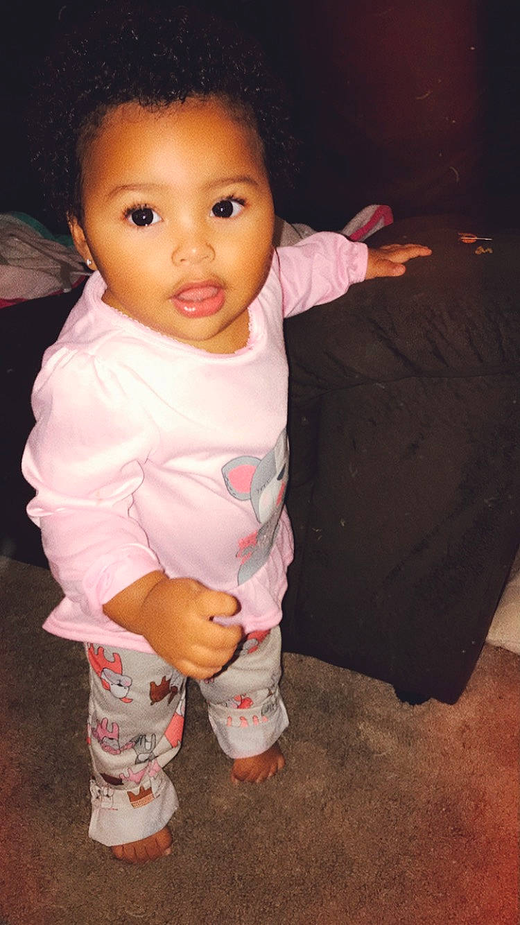 Jaida joined the competition — help win amazing prizes! arm, baby, beauty, cheek, child, chin, daughter, eye, face, fun, gesture, head, lip, nose, person, pink, skin, smile, standing, toddler