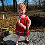Meadow joined the competition — help win amazing prizes! child, toddler, red_dress, smiling, outdoors, portrait, baby, bow, rock, black_shoes, standing, grass, trees, forest, leaves, sunlight, nature, dimples, cute, backyard