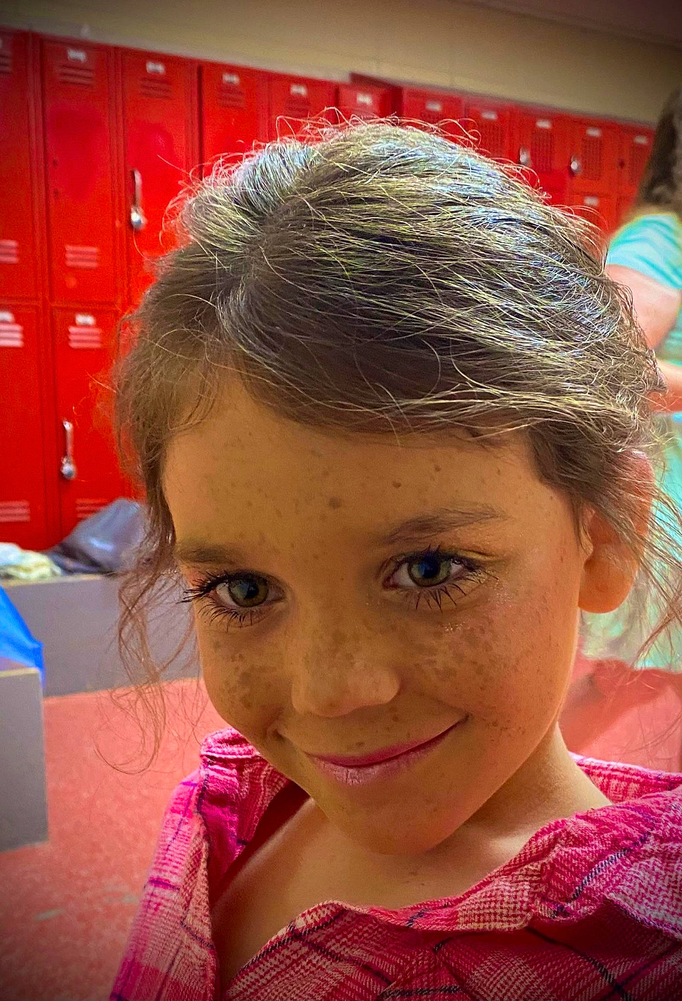 Kaylynn is registered to the contest to win money with this photo: black_hair, cabinetry, cheek, child, chin, ear, event, eyebrow, eyelash, fashion_accessory, forehead, fun, hairstyle, happy, joy, lip, magenta, nose, person, pink