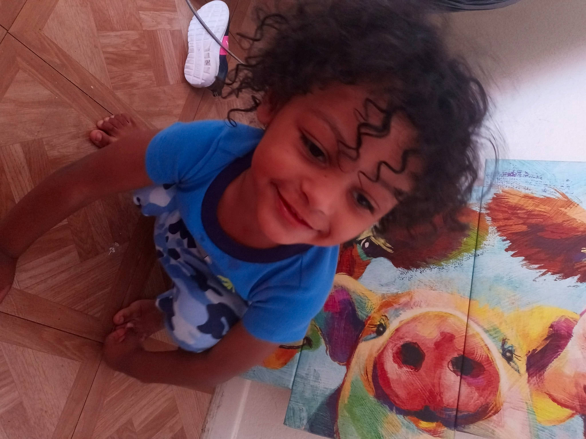 Storm joined the competition — help win amazing prizes! art, baby, child, eyewear, flooring, fun, happy, joy, leisure, mouth, musical_instrument, nose, person, plush, pumpkin, smile, stuffed_toy, t_shirt, toddler, toy