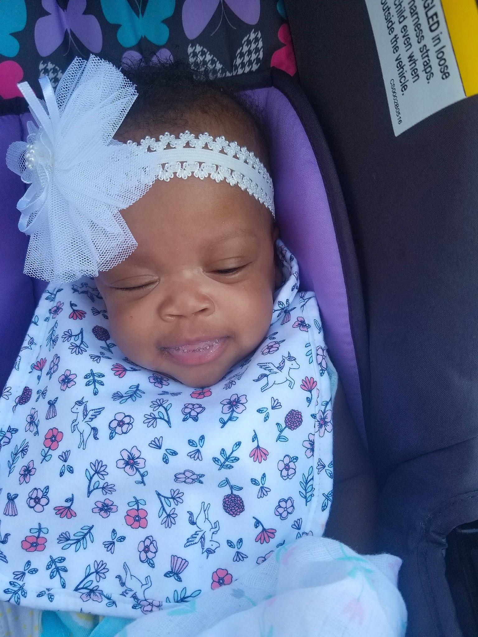 Ava-marie joined the competition — help win amazing prizes! baby, birth, cheek, child, crochet, fashion_accessory, hair_accessory, head, headgear, person, pink, product, purple, smile, toddler