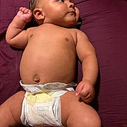 Kamaree joined the competition — help win amazing prizes! baby, diaper, infant, skin, lying_down, bed, maroon, clothing, child, cute, chubby, fist, looking_away, soft_lighting, indoors, newborn, person, sleepwear, pampers, resting