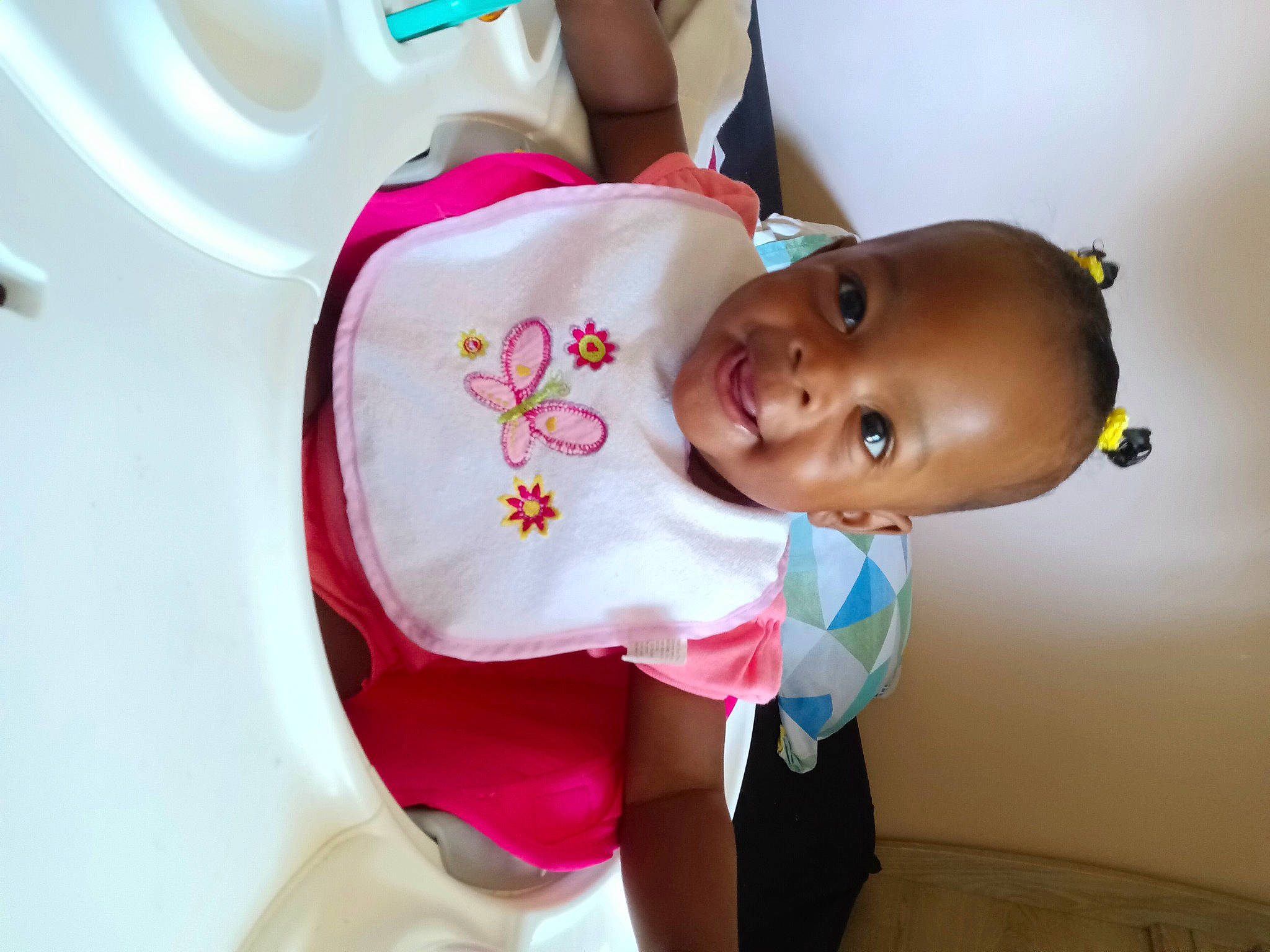 Mahogany is registered to the contest to win money with this photo: baby, baby_products, baby_safety, baby_toddler_clothing, baby_toys, cheek, child, event, fun, happy, joy, person, petal, pink, room, smile, toddler