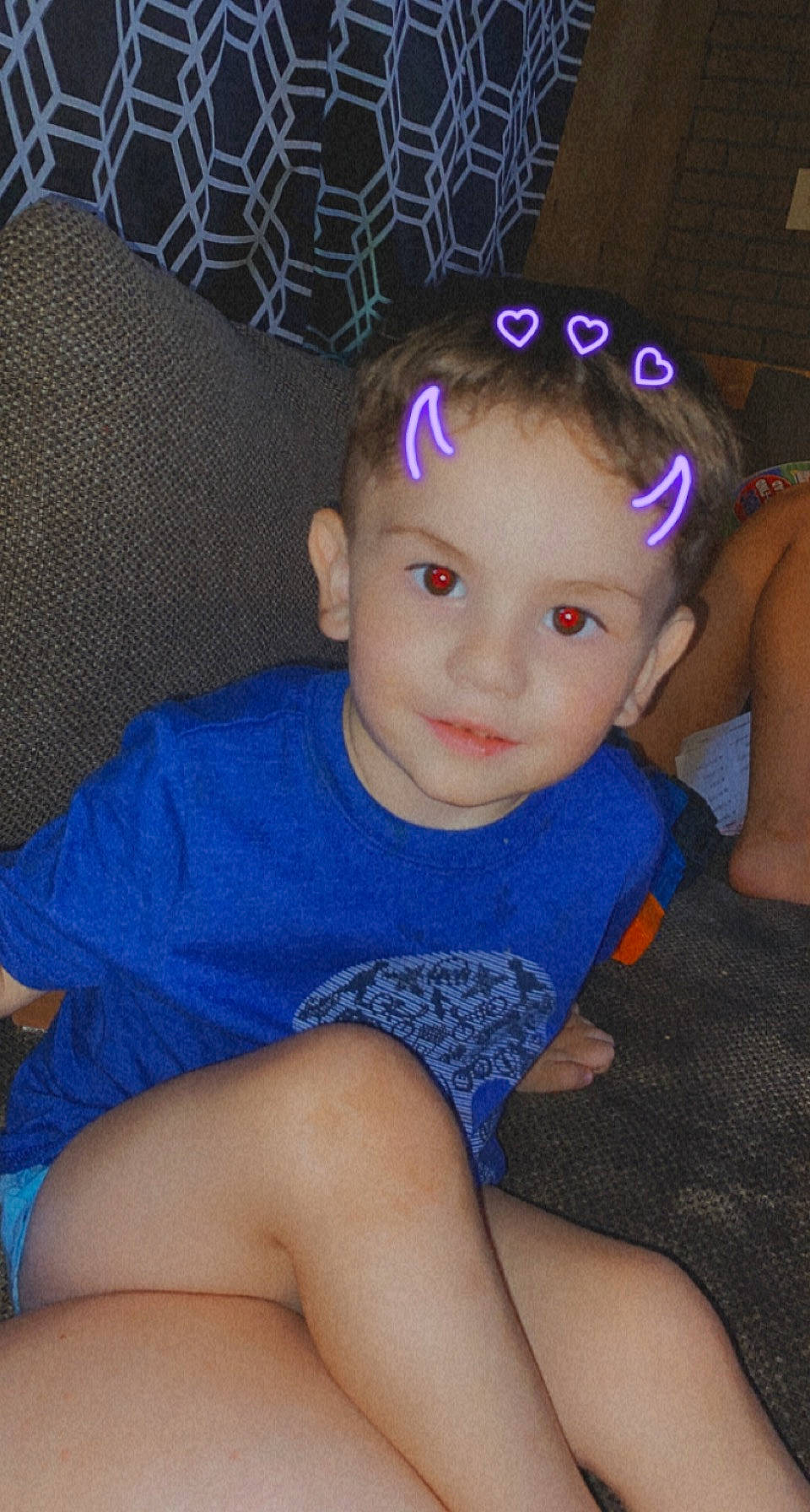 Vincent joined the competition — help win amazing prizes! baby_toddler_clothing, cheek, child, cool, electric_blue, finger, flash_photography, fun, happy, human_leg, joy, knee, leg, mouth, muscle, person, purple, skin, smile, t_shirt