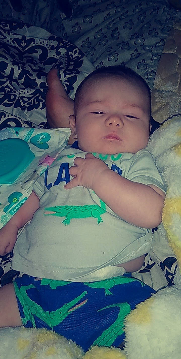 Vincent Anderson is registered to the contest to win money with this photo: abdomen, baby, cheek, child, eye, head, mouth, person, skin, sleep, smile, toddler