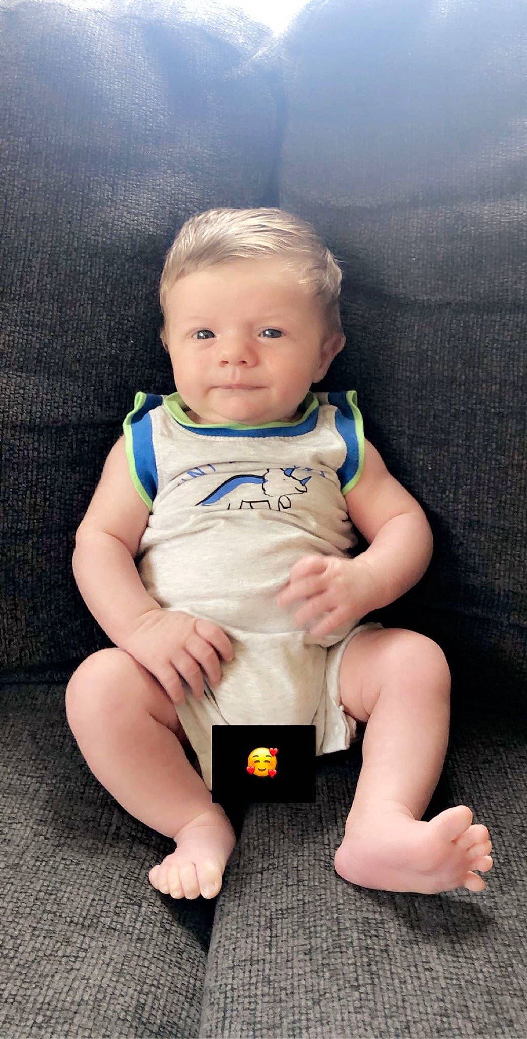 Maddux joined the competition — help win amazing prizes! baby, cheek, child, leg, person, sitting, skin, toddler