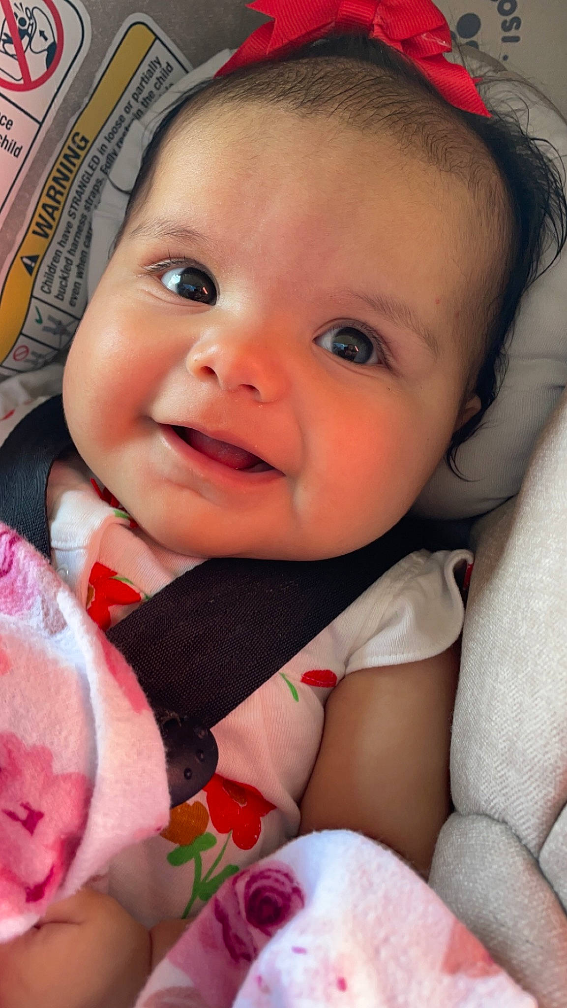 Evelyn Rose is registered to the contest to win money with this photo: baby, baby_toddler_clothing, cheek, chin, eye, eyebrow, eyelash, face, facial_expression, finger, happy, head, iris, joy, lip, mouth, nose, person, pink, skin