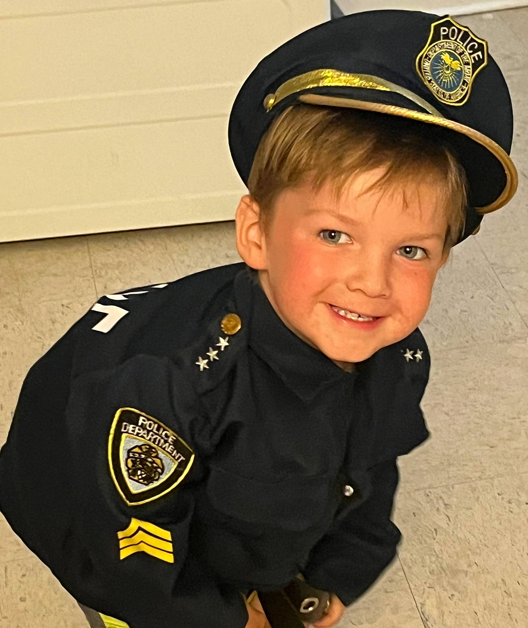 Carsen joined the competition — help win amazing prizes! blazer, cap, collar, costume_hat, dress_shirt, electric_blue, fashion_accessory, gesture, government_agency, happy, hat, joy, military_person, military_uniform, official, person, police_officer, security, sleeve, smile