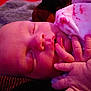 baby, blanket, child, closeup, comfort, cozy, cute, face, hand, indoors, infant, newborn, peaceful, pink, portrait, rest, skin, sleeping, soft, warm