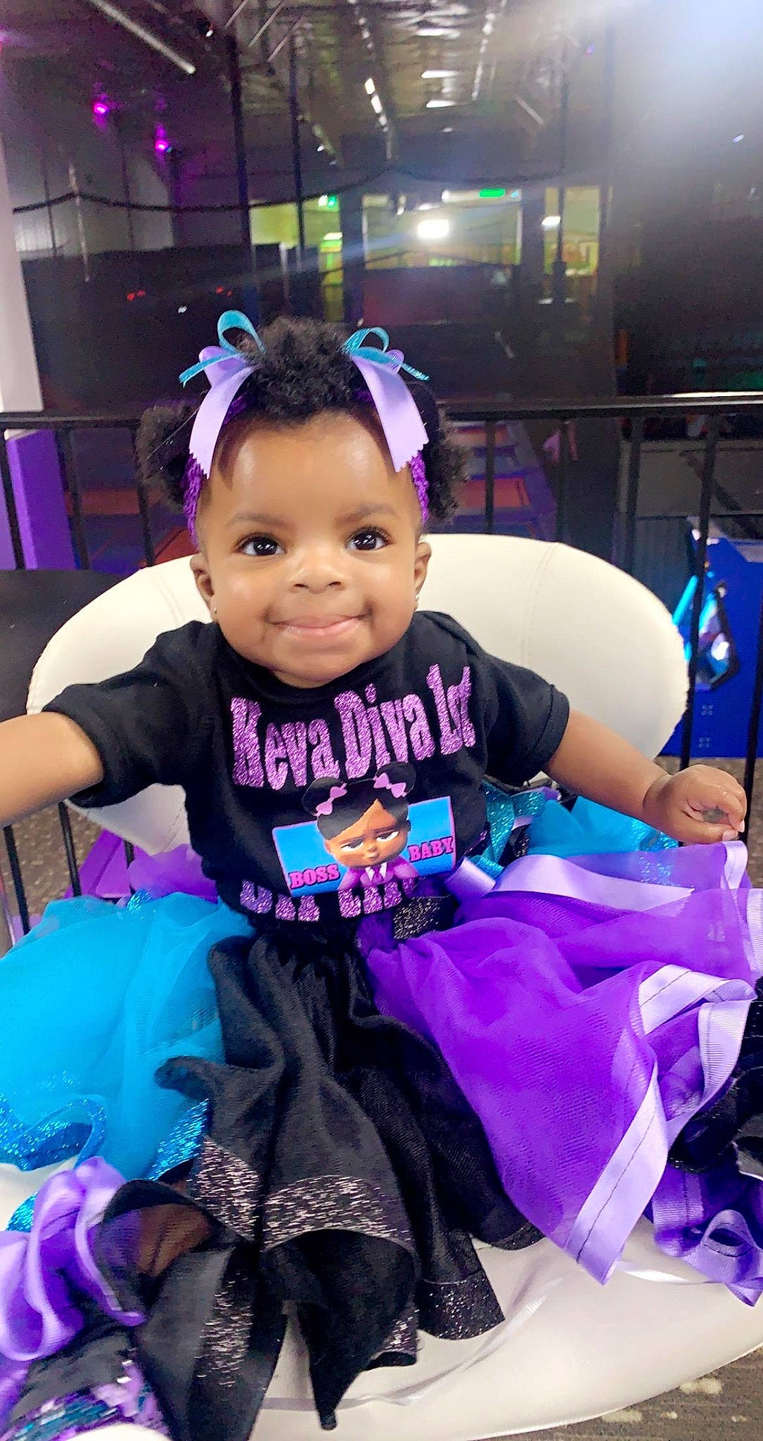 Keva joined the competition — help win amazing prizes! audio_equipment, black_hair, child, costume, electric_blue, event, eyelash, facial_expression, fashion_accessory, fun, hairstyle, happy, joy, leisure, magenta, person, pink, purple, skin, smile