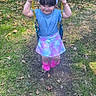 Kinsley is registered to the contest to win money with this photo: child, swing, bunny_ears, blue_shirt, pastel_skirt, pink_shoes, grass, backyard, wooden_fence, leaves, outdoor, play, happy, person, casual_clothing, spring, fun, smiling, young_kid, daylight