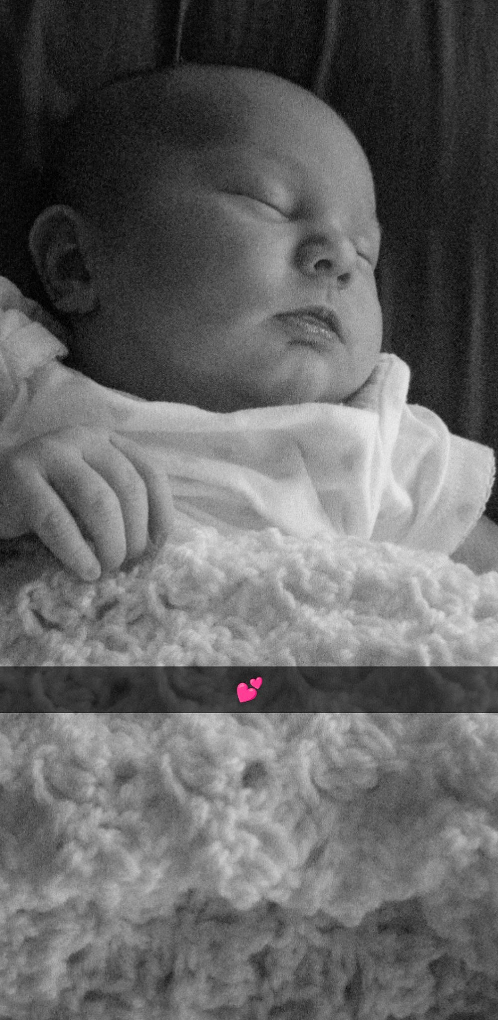 Allie Jane is registered to the contest to win money with this photo: baby, beauty, black, chin, comfort, eyebrow, flash_photography, gesture, happy, human, human_body, jaw, monochrome_photography, mouth, muscle, neck, nose, person, skin, textile