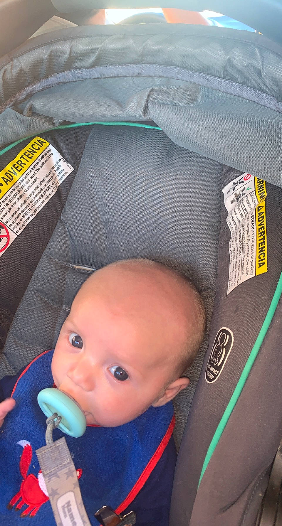 Joshua joined the competition — help win amazing prizes! auto_part, baby, baby_carriage, baby_in_car_seat, baby_products, baby_safety, baby_toddler_clothing, bag, car_seat, car_seat_cover, cheek, child, comfort, fashion_accessory, infant_bed, person, product, sitting, stuffed_toy, toddler