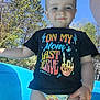 Noah joined the competition — help win amazing prizes! backyard, blue_sky, casual, child, daylight, diaper, expression, hand, leafy_trees, outdoor, person, playful, sassy, smile, summer, sunny, text, trees, tshirt, young_child