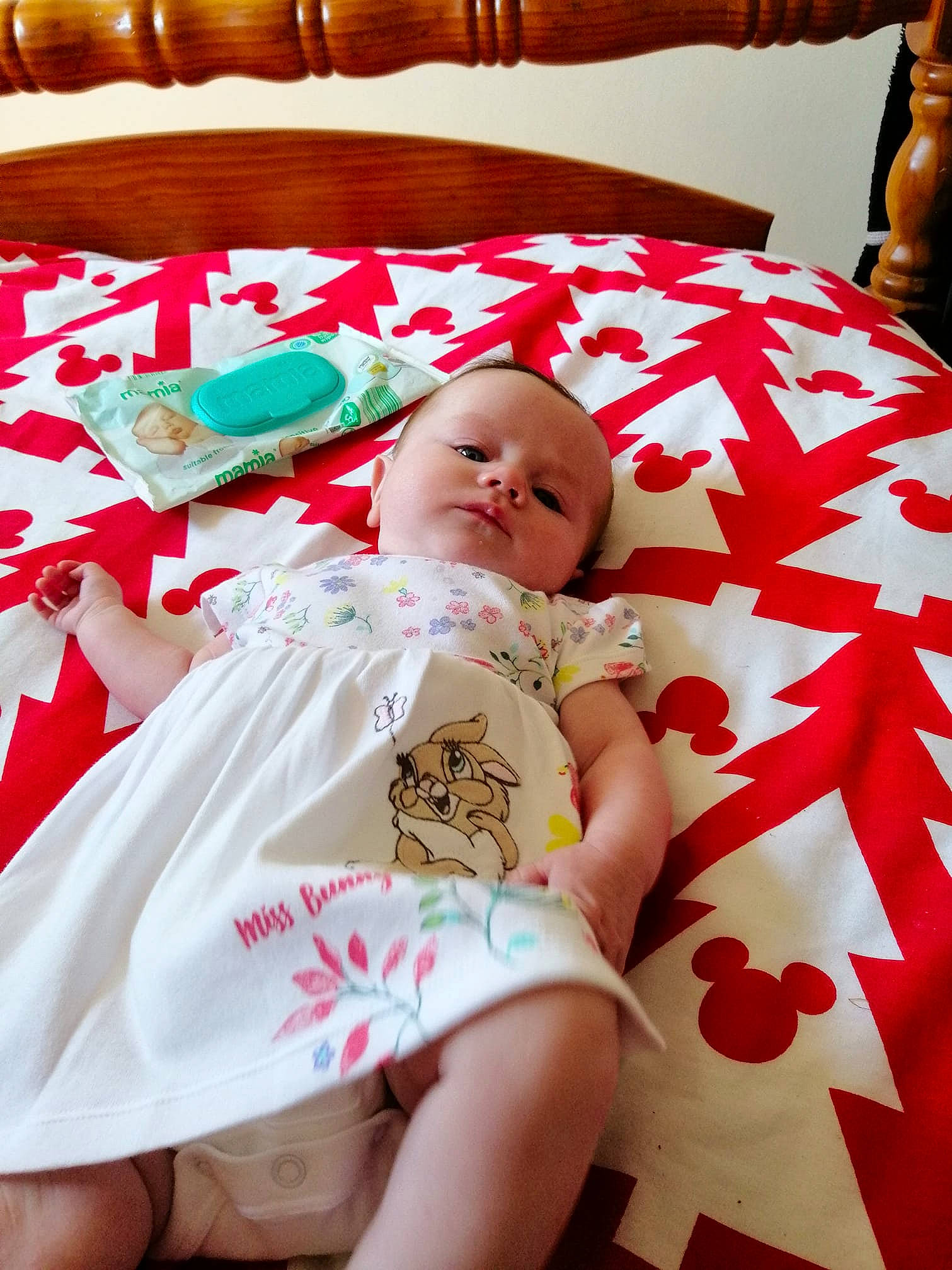 Abbey joined the competition — help win amazing prizes! baby, bedding, child, furniture, linens, person, red, room, skin, textile, toddler