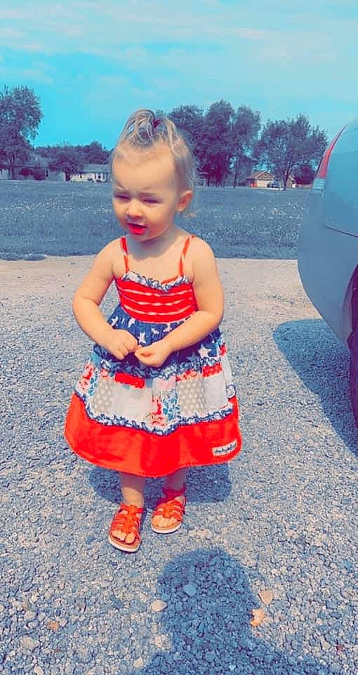 Braylyn joined the competition — help win amazing prizes! arm, azure, baby_toddler_clothing, day_dress, dress, electric_blue, fun, happy, head, human_body, leaf, leisure, magenta, pattern, people_in_nature, person, pink, shoulder, sky, summer