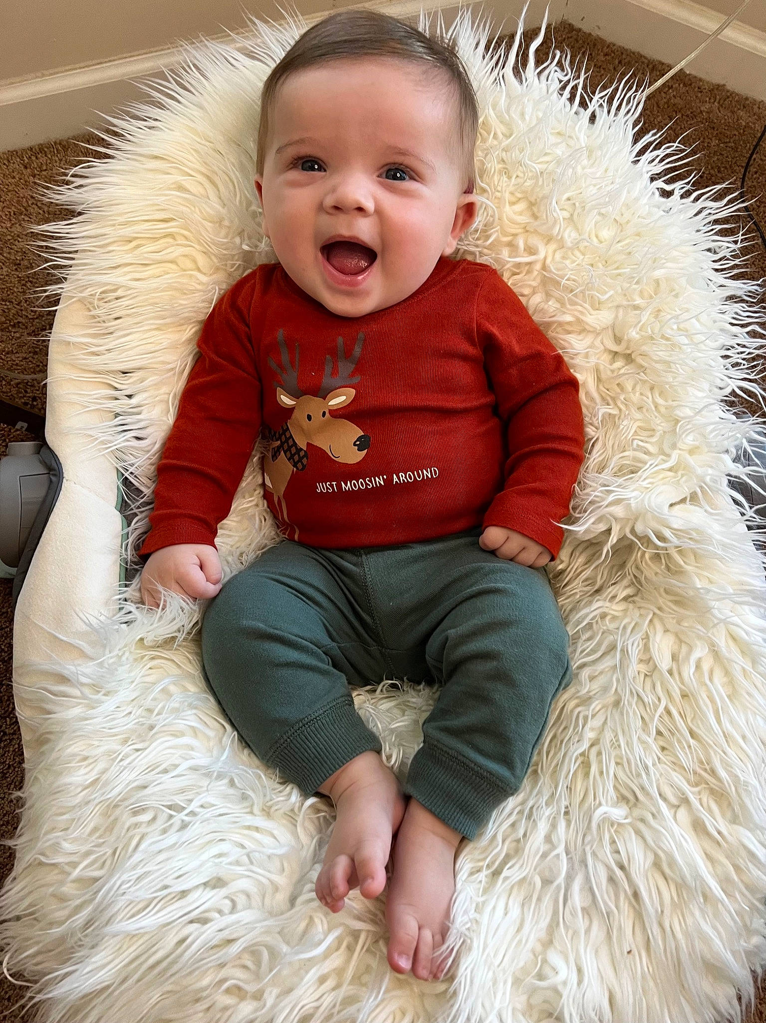 Liam joined the competition — help win amazing prizes! baby, baby_toddler_clothing, beauty, cheek, child, comfort, couch, fun, fur, fur_clothing, happy, natural_material, person, portrait_photography, sitting, skin, sleeve, smile, textile, toddler