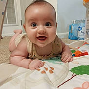 Adora is registered to the contest to win money with this photo: baby, infant, smiling, happy, play_mat, indoor, child, cute, chubby, face, person, carpet, clothing, hand, head, eyes, mouth, skin, toy, home