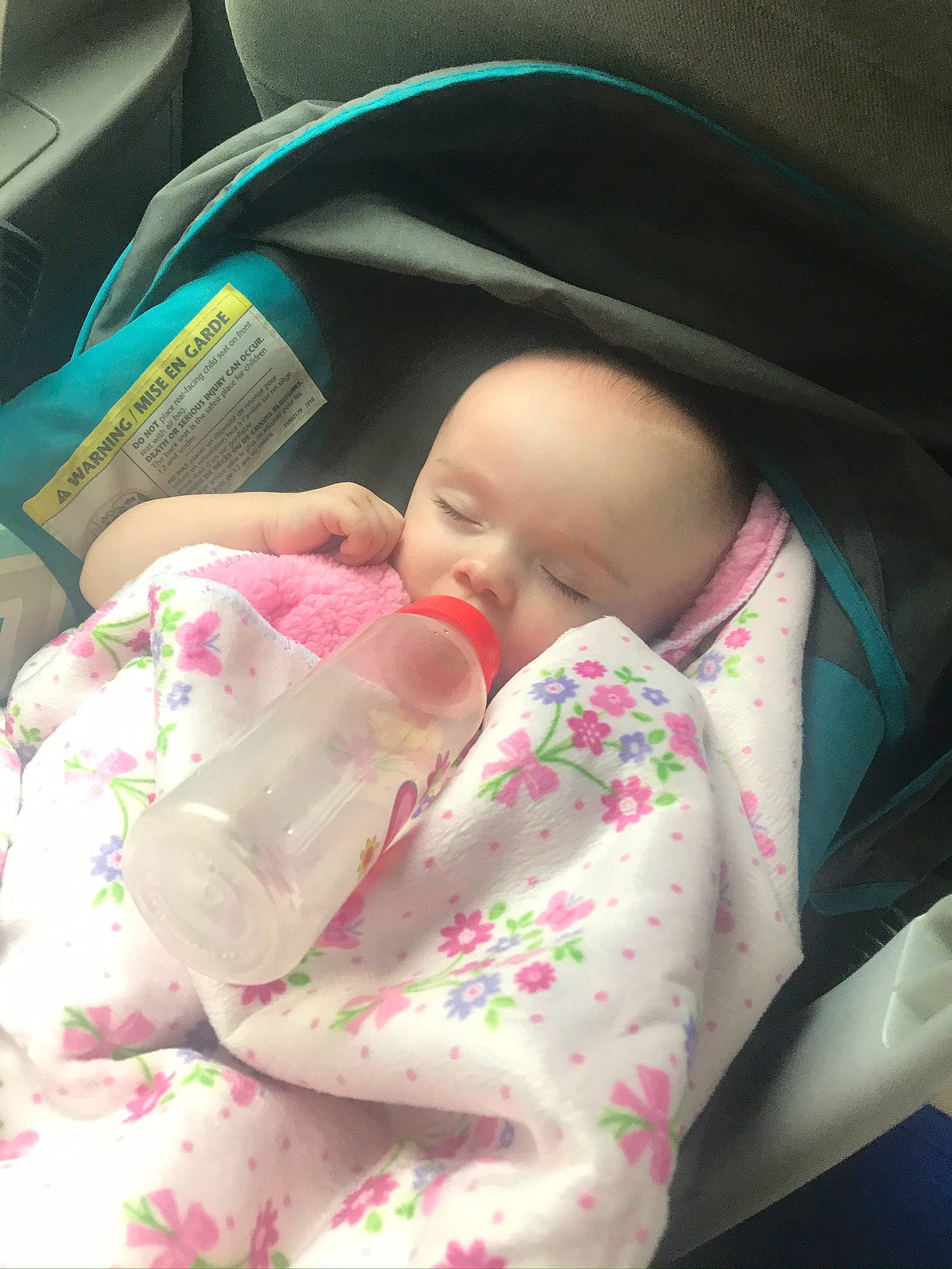 Sofie Lynn joined the competition — help win amazing prizes! baby, baby_in_car_seat, birth, car_seat, cheek, child, nap, person, pink, skin, sleep, toddler