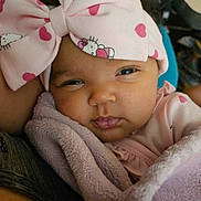 Zariah joined the competition — help win amazing prizes! baby, bed, blanket, bonnet, cap, clothing, cushion, doll, face, hat, head, homedecor, newborn, person, photography, portrait, quilt, sleeping, towel, toy