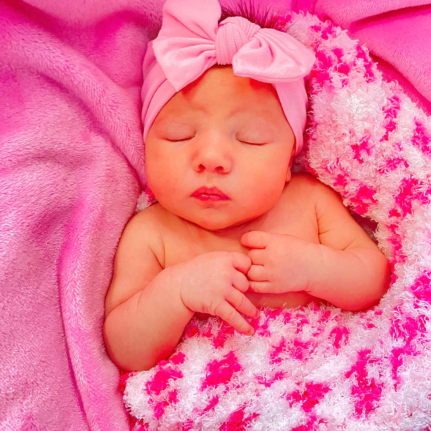 Sunshyne joined the competition — help win amazing prizes! baby, bed, bedroom, blanket, bonnet, clothing, face, furniture, glove, hat, head, indoors, newborn, person, photography, portrait, purple, quilt, sleeping, towel