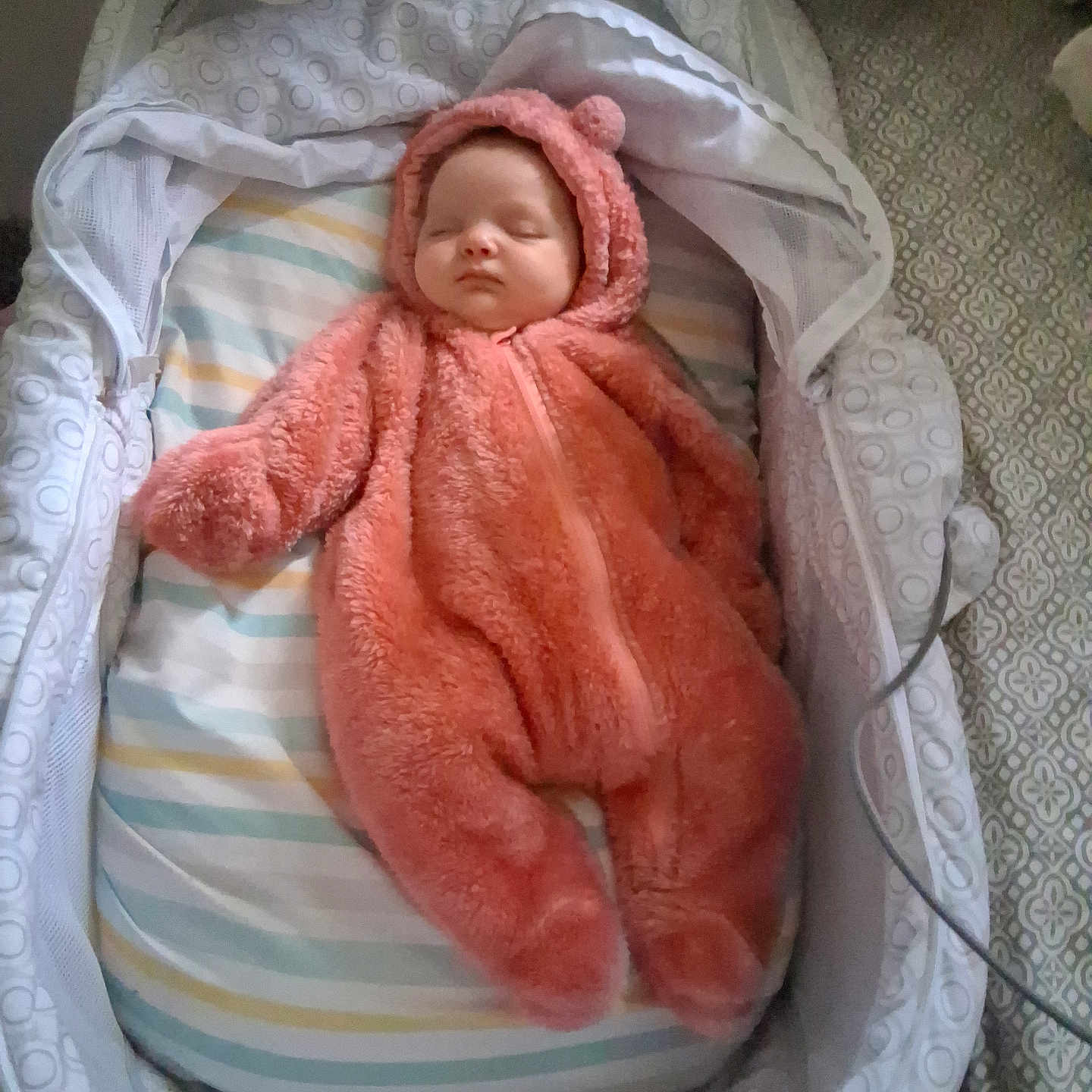 Izabella joined the competition — help win amazing prizes! baby, bed, blanket, cradle, crib, face, furniture, head, infantbed, person