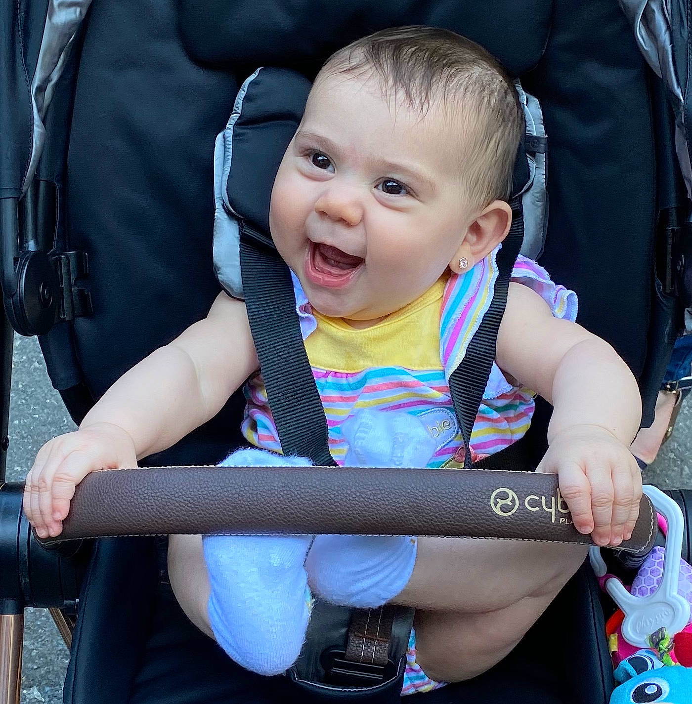 Aurora Alfonso joined the competition — help win amazing prizes! auto_part, baby, baby_carriage, baby_in_car_seat, baby_products, car_seat, cheek, child, person, product, seat_belt, sitting, skin, smile, toddler