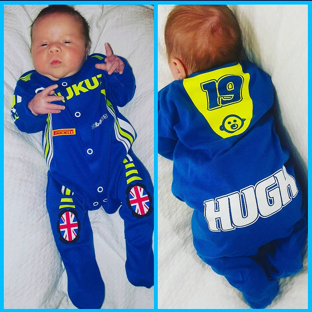 Hugh joined the competition — help win amazing prizes! baby_products, baby_toddler_clothing, blue, child, clothing, electric_blue, outerwear, person, product, sleeve, sports_uniform, sportswear, toddler