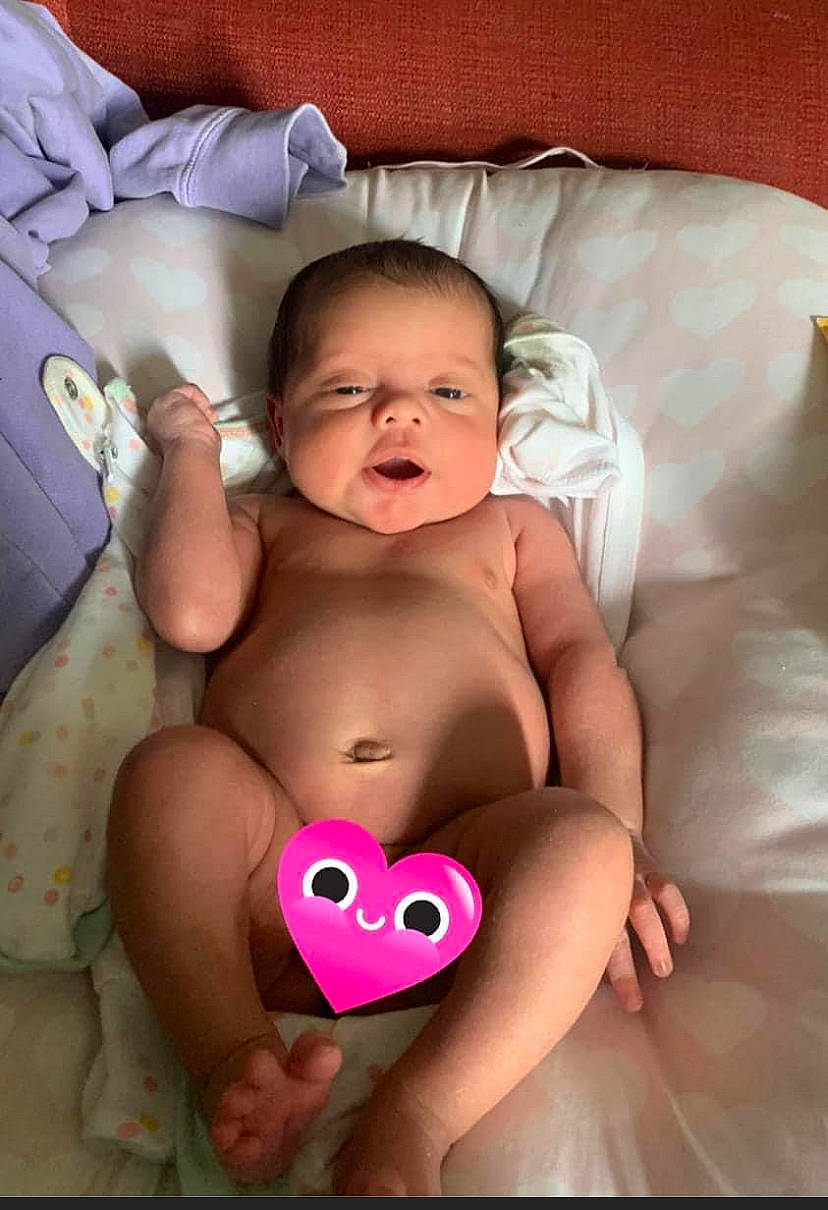 Abigail joined the competition — help win amazing prizes! arm, baby, cheek, comfort, eye, face, finger, gesture, hairstyle, happy, head, lip, mouth, neck, nose, person, pink, product, skin, stomach