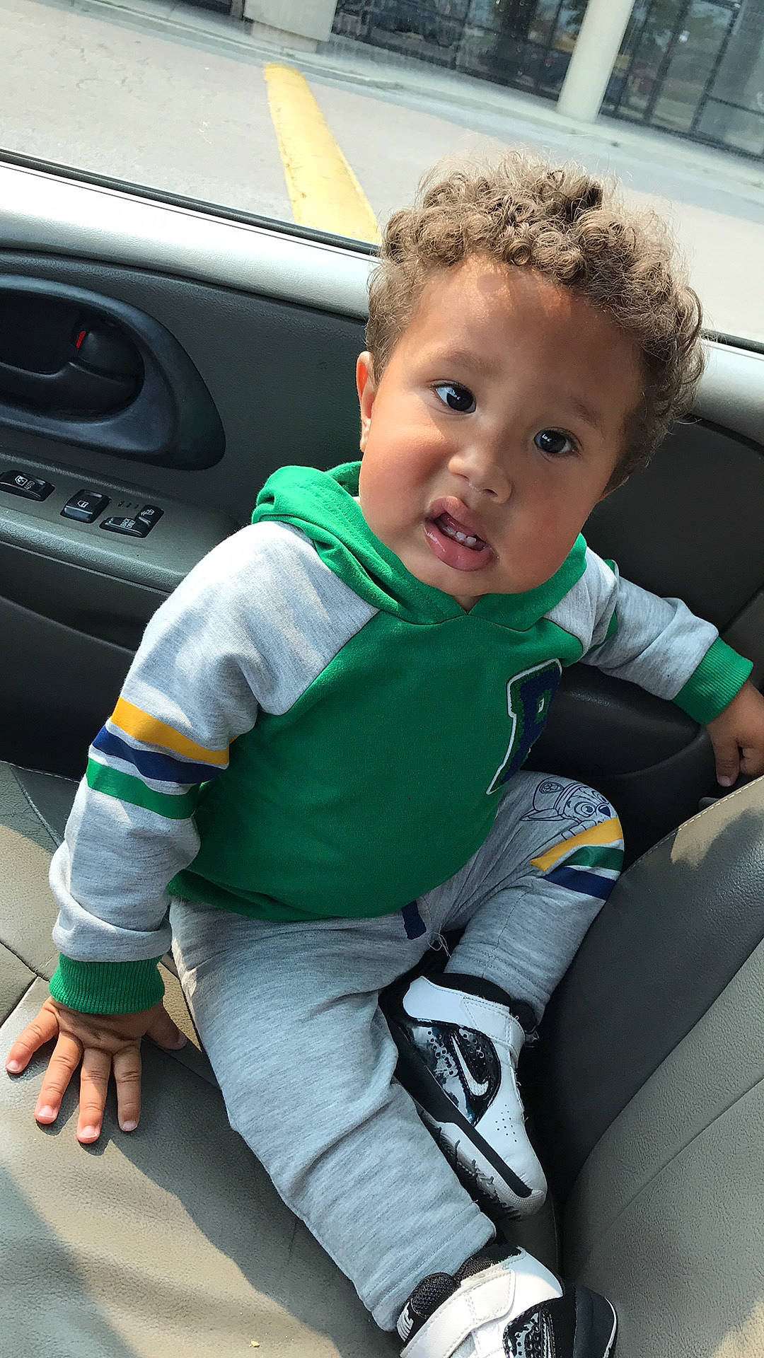 Javon joined the competition — help win amazing prizes! auto_part, baby, baby_in_car_seat, car, car_seat, child, family_car, person, seat_belt, sitting, toddler, vehicle, vehicle_door