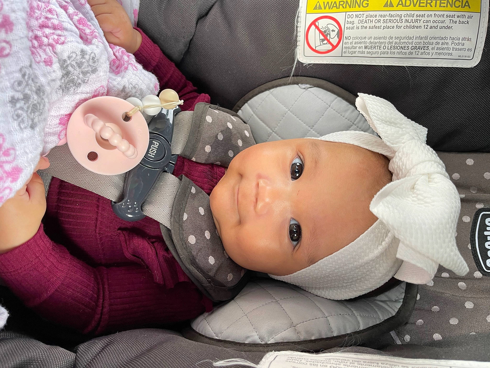 Miya joined the competition — help win amazing prizes! baby, baby_products, baby_toddler_clothing, beanie, cap, cheek, child, comfort, doll, eyelash, fashion_accessory, hat, headgear, headwear, lip, pattern, person, pink, toddler